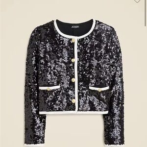 J. Crew Sequin Blazer with Gold Accents